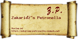 Zakariás Petronella névjegykártya